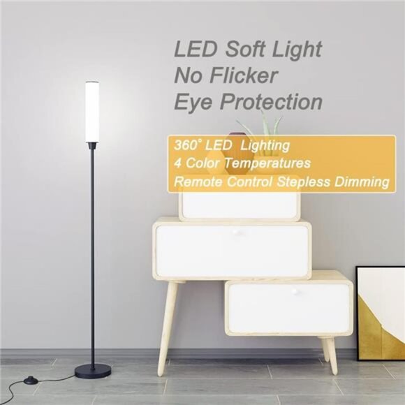 Floor Lamp with Remote Control,Bright Floor Lamps for Living - Picture 4 of 6